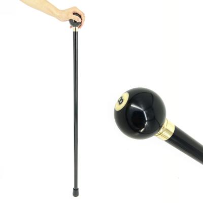 China Billiard Handle Walking Stick Cane Round Billiard Wooden Elderly Luxury Walking Model Walking Stick New for sale