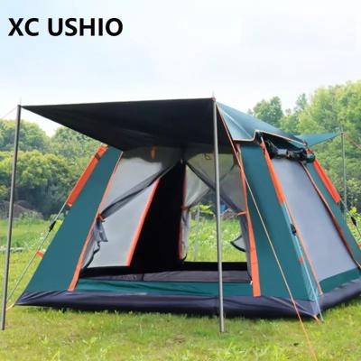 China Durable 3-4 Person Double Layer Camping Tent Easy Pop Up Large Family Family Gazebo Waterproof Outdoor Rise Tent for sale