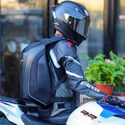 China Men's Reflective Waterproof Motorcycle Helmet Bags Carbon Fiber Rider Bag Reflective Travel Bag Motorcycle Rucksack Full Face Helmet Backpack for sale