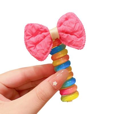 China Headwear Children's Rolling Telephone Rope Hair Loop Girls' High Horsetail Headrope Durable New Hair Rope Hair Accessories for sale