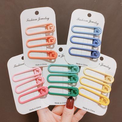 China Hairpin Colorful seamless banger face wash and makeup metal duckbill clip headwear for sale