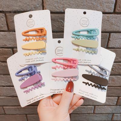 China Hairpin 4pcs/set minimalist and versatile bangs clip frosted one line hair clip for sale