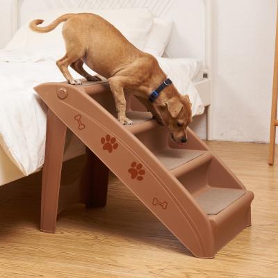 China New Design Papifeed Folding Short Legged Safety Stocked Small Cat Dog Climbing Non-Slip Pet Cat Dog Bed Stairs Step for sale