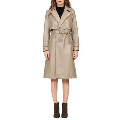 China Breathable Custom Leather Coats And Jackets Womens Trench Coat For Ladies for sale