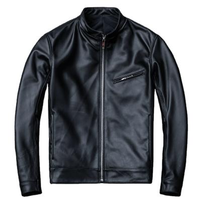 China Custom Crop Men Jacket Motorcycle Style Breathable Leather Leather Jacket Quality Guaranteed for sale