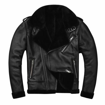 China 2021 New Style Custom Made Men's Fur Jacket Bomber Breathable Leather Jacket for sale