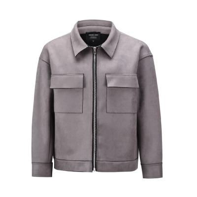 China Fashion Windproof Custom Suede Leather Mens Suede Leather Jacket for sale