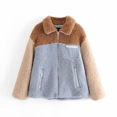 China 100% Breathable Faux Fur Polyester Fiber Teddy Coat Women Winter Leisure Coat Jackets For Ladies for sale