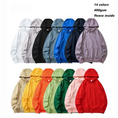 China Anti-pilling Donice 14 Colors Unisex Heavyweight Cotton Fleece 400gsm Pullover Fleece Hoodies for sale