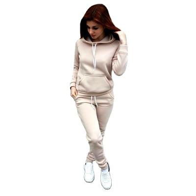 China 2022 Viable New Logo Ladies Hoodies Custom Jogger 2 Piece Fitness Apparel Sweat Tracksuits Jogging Sportsuit Women's Tracksuits for sale