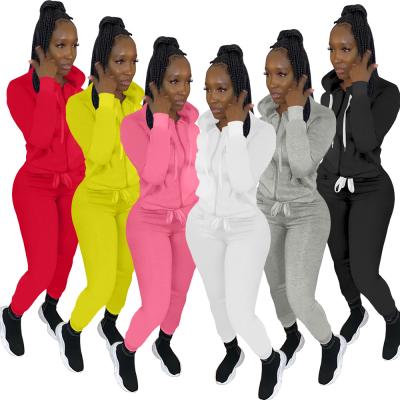 China 2022 Viable 2 Piece Womens Custom Logo Famous Brands Jogger Sets Sweatsuit Tracksuit Sweatshirt Hoodies For Woman Ready To Ship for sale