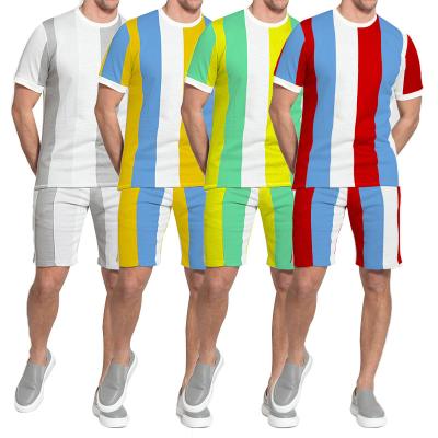 China New Custom Made Summer Mens T Shirt Mens Abbreviations Logo Tracksuit 2 Piece Short Set Mens Two Piece Set for sale