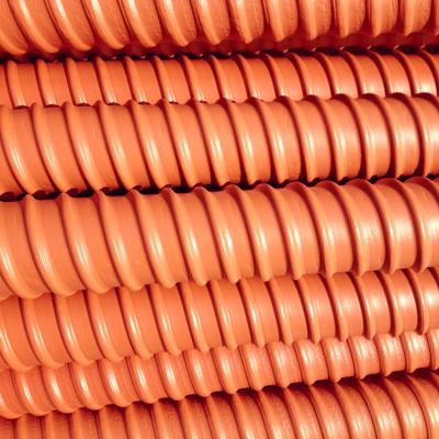 China Industrial 50mm HDPE Orange Corrugated Conduit For Prestressing Concrete for sale