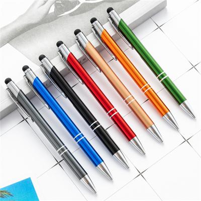 China Free Custom Logo Pen Metal Capacitive Microfiber Stylus Roller Tip Pen Gift For Apple iPhone iPad Promotional Pen for sale