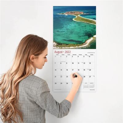 China Factory price 2022-2023 color printing recyclable thick paper wall calendar for sale