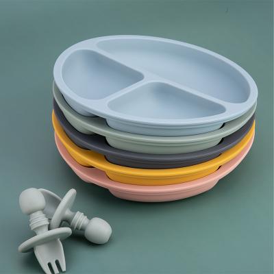 China Sustainable Silicone Baby Dish Feeding Dish Waterproof Silicone Food Bowl Baby Feeding Dishes BPA Free for sale