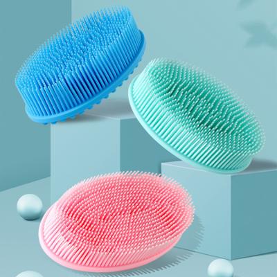 China Amazon Hot Selling Body Soft Silicone Face Cleansing Double Sided Scalp Massager Shampoo Brush Baby Silicone Bath Brush for sale