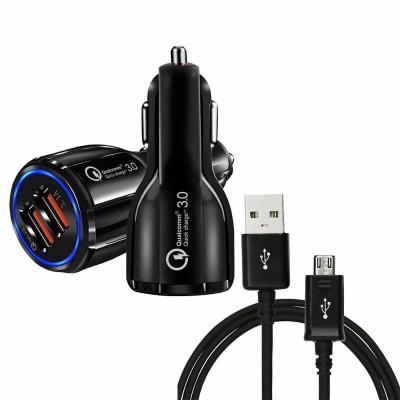 China Mobile Phone For Samsung Car USB Charger Quick Charge 2 Fast Charger 2 USB Car Left Charger For iPhone Universal for sale