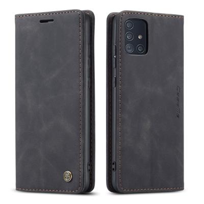 China IAO Leather Wallet Caseme Skin Mobile Phone For Samsung Galaxy A51 A71 Strong Magnetic Flip Wallet Case for sale