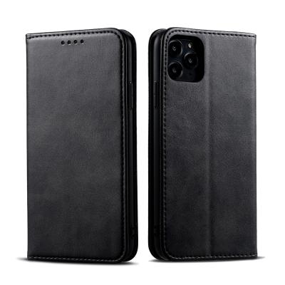 China Luxury Top Grainy Flip Protective Phone Book Case For 12 , Anti-fall Leather TPU Wallet Men Card Cell Phone Bags for sale