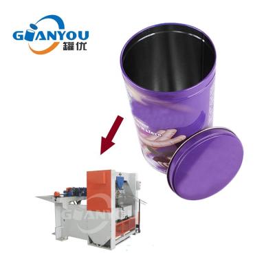 中国 Food Round Biscuit Tin Can Making Machine Automatic Lock Seam Production Line Biscuit Packing Can 販売のため