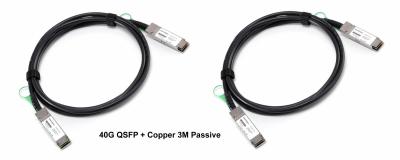 China 3M Passive 40GBASE-CR4 QSFP + Copper Cable -5°C Low End Case Temperature for sale