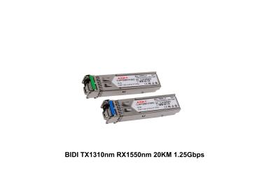 China TX1310nm RX1550nm BIDI Optical Transceiver 1.25Gbps Data Links 20km for sale