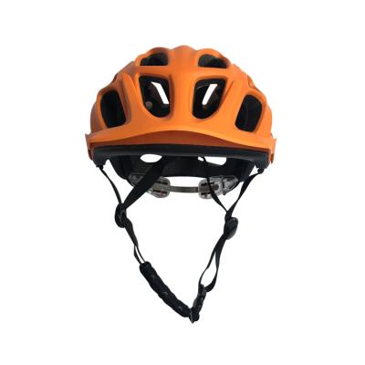 China Factory Custom Made ABS+PC Matte Orange Helmet With Adjustable Sun Visor Vent Cycling Road Bike MTB Helmet for sale