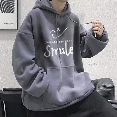 China Fall and Winter Sweaters Men's Plush Thickened Hoodie Sweatshirt Windproof Custom Loose Custom Sweatshirt for sale