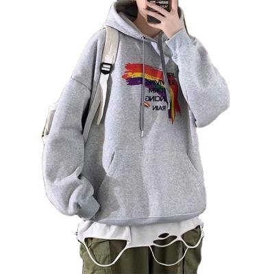 China New Rainbow Printing Windproof Hoodie Men's Sweater High Quality Loose Casual Thin Hoodi for sale