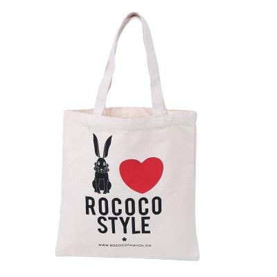 China Handled Eco Friendly Natural Color Tote Cottonbag Canvas Bag With Logo Custom for sale