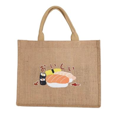 China Handing Eco Reusable Shopping Tote Jute Bag Custom Printed Burlap Bag for sale