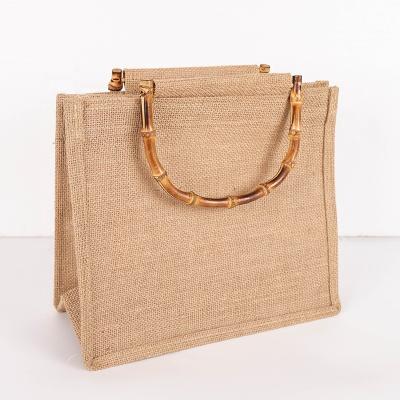 China Discount High Quality Natural Eco Friendly Burlap Sack Jute Sack With Custom Logo And Handle for sale