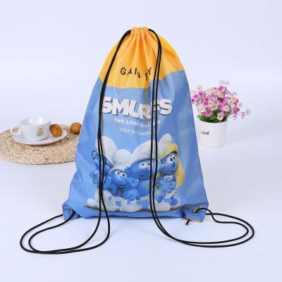 China Waterproof Colorful Hot Sale 210D Polyester Drawstring Bag Sports Drawstring Promotional Backpack With Logo Customized for sale