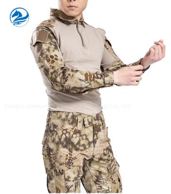 China Anti-static Male Camouflage Suit Autumn Army Combat Tactical Military Uniform Long Sleeve Training Hunt Tees For Men for sale