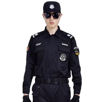 China Long Sleeve Black Security Guard Suit Uniform Summer Guard for sale