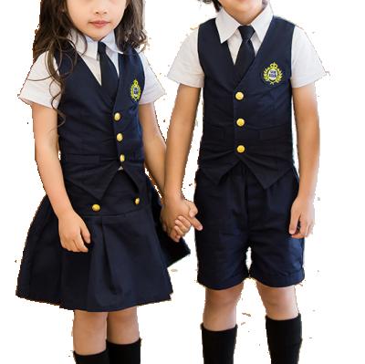 China Primary school shorts sleeve school uniform for boy and girl for sale