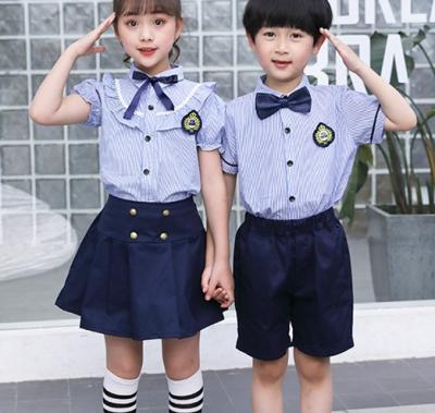 China School Summer Light Blue Short Sleeve Kindergarten Primary School Uniform for sale