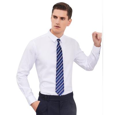 China High quality liquid ammonia anti-pilling non ironing 100% cotton office men's camisa white business formal shirts for sale