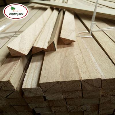 China Hotel Paulownia Triangle Strip Chamfer Strips Timber for sale