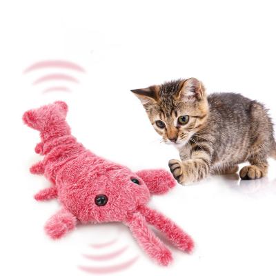 China Confirmed Interactive Pet Toy USB Pursuit Plush Lobster With Catnip Cat Toys for sale