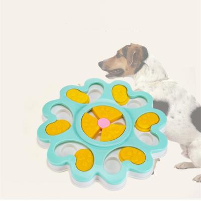 China Viable Wholesale Dog Food Dispensing Plastic Round Slow Rider Dog Puzzle Toy for sale