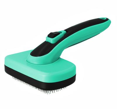 China Viable Hot Selling Cat Long Pin Self Cleaning Pet Grooming Tool Dog Groomer Brush for sale