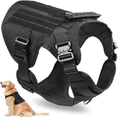 China Military Amazon Best Seller Padded Adjustable Handle No Pull Dog Tactical Vest Tactical Dog Harness for sale