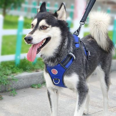 China Amazon Factory Supply Padded 1600D Nylon Anti Choke No Pull Dog Harness Dog Harness And Leash for sale