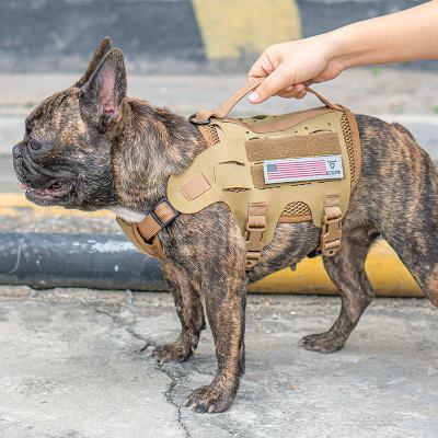 China Custom Logo Outdoor Professional Light Weight Dog Training Harness Padded Tactical Dog Harness With Handle for sale