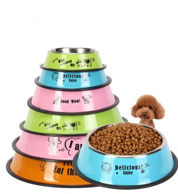 China Sustainable Hot Selling Round Shape Stainless Steel Dog Bowl Cat Dish Dog Feeding Bowl for sale