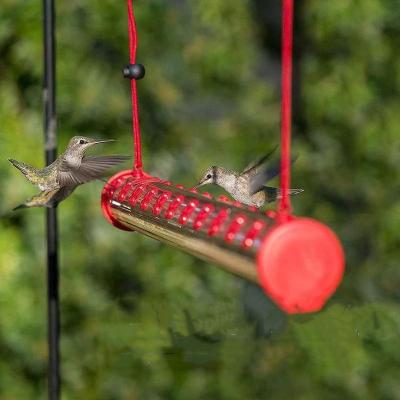 China Viable Red Carbonate Hummingbird Feeder Amazonian Red Carbonate Tube Bird Feeder Outdoor Pet Bowls And Feeders Water Feeder Rolls Cups And Buckets For Birds for sale