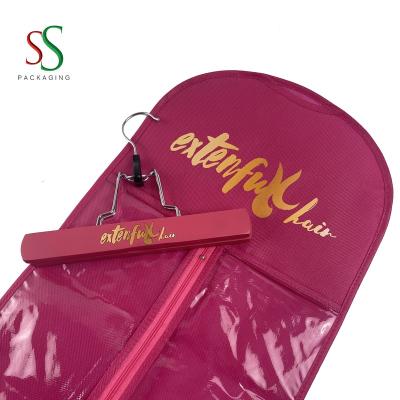 China Personalized Customization Wig Storage Bag Packaging With Hanger Portable Custom Hair Bag for sale