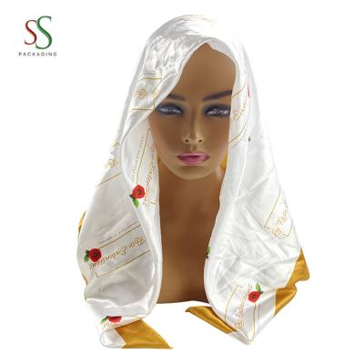 China Fashion hot sales high quality satin scarf for women wholesale oversized scarves with custom logo for sale